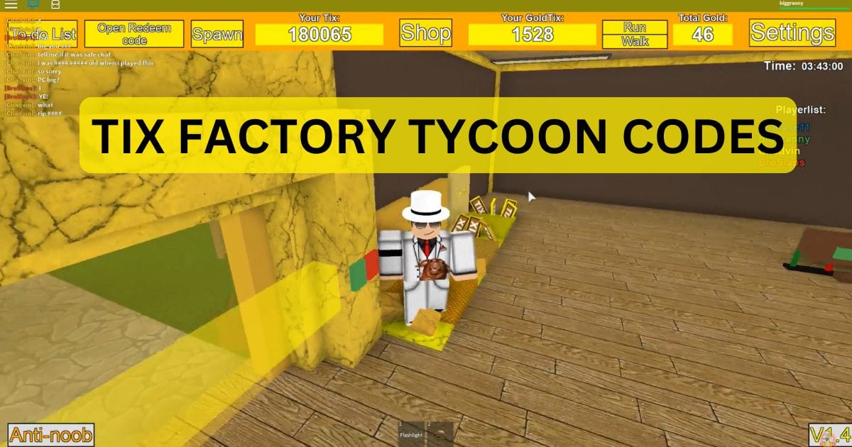 Tix Factory Tycoon Codes