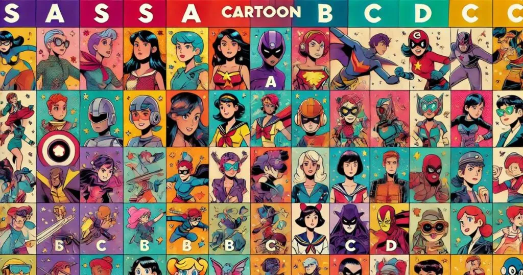 Cartoon women tier list featuring Wonder Woman, Marge Simpson, and Kim Possible.