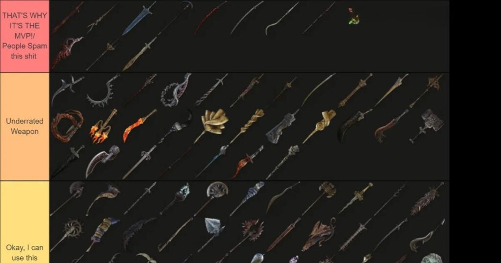 Elden Ring Weapon Tier List